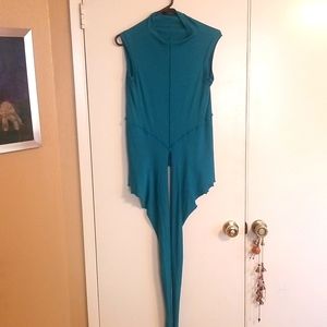 Metamorphoza long asymmetrical shirt, turquoise